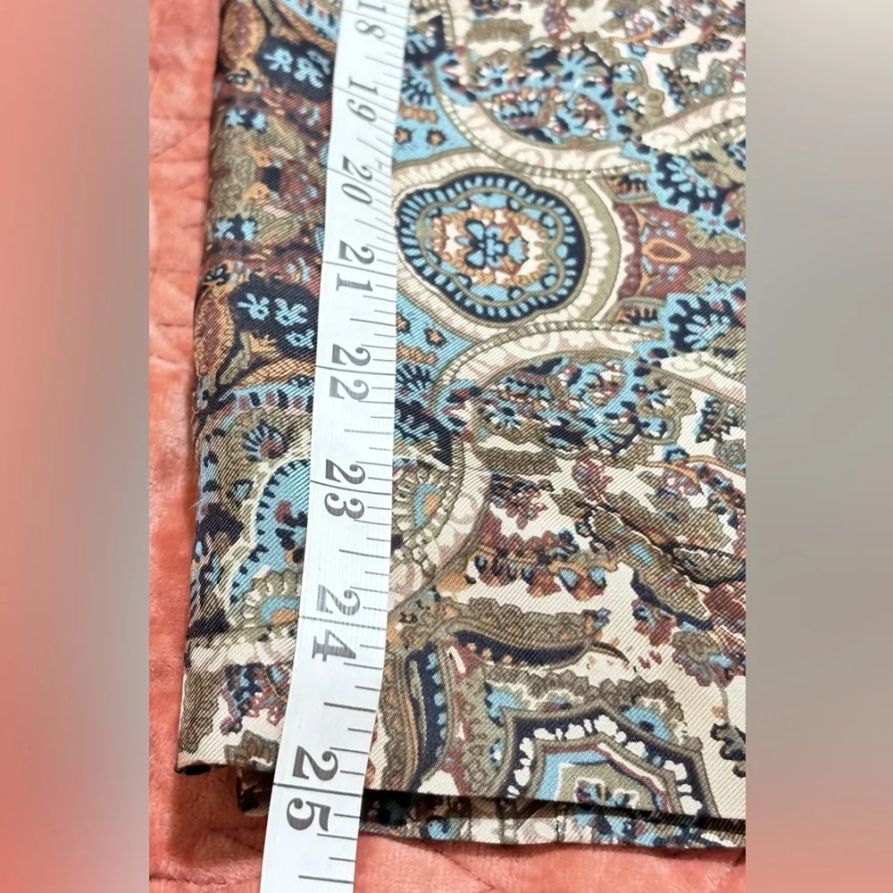 Banana Republic 100% Silk Paisley A-Line Skirt Brown Blue Size 0